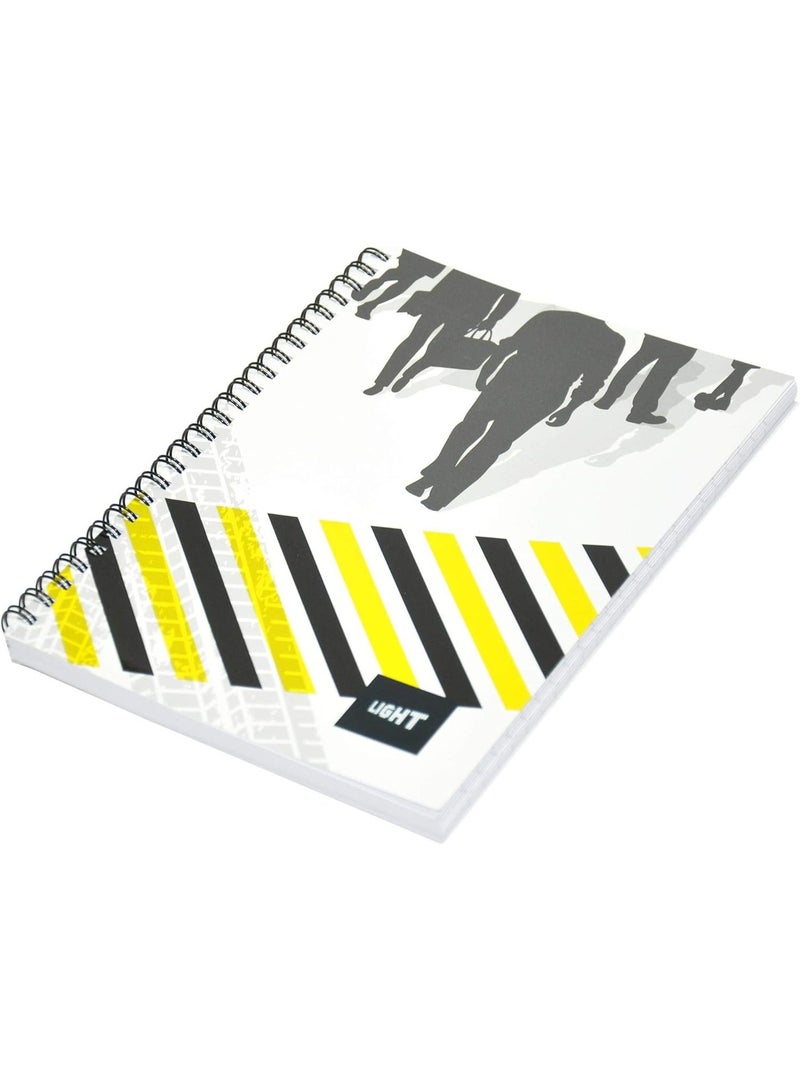 FIS Light Spiral Soft Cover Notebook Single Line (Pack of 10 Pcs X 100 Sheets) 10X8 Inch Size - LINB1081801S - Image 2